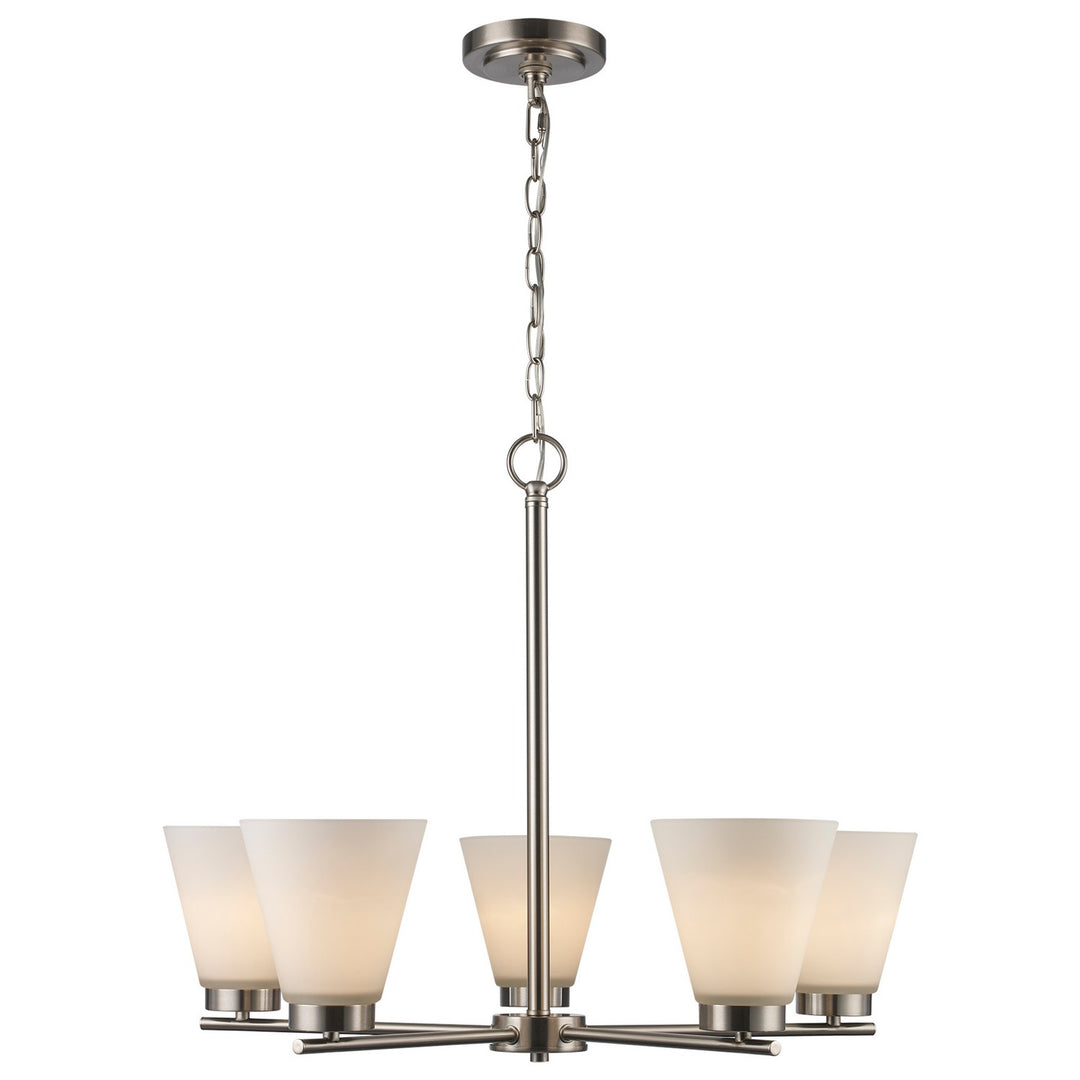 Fifer Five Light Pendant in Brushed Nickel - available from The Lighting Shoppe, trusted by Canadian homeowners