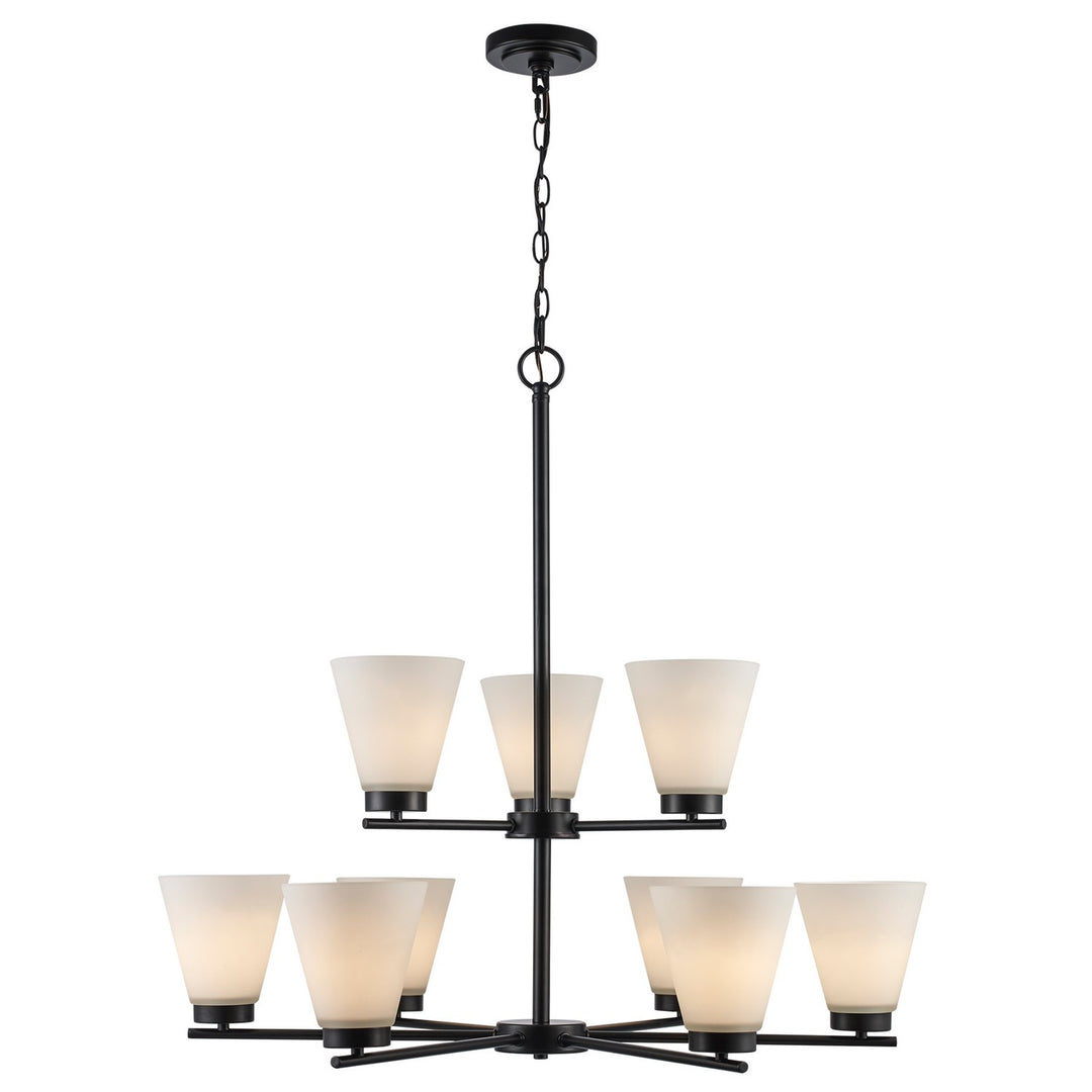 Fifer Nine Light Chandelier in Black - available from The Lighting Shoppe, trusted by Canadian homeowners