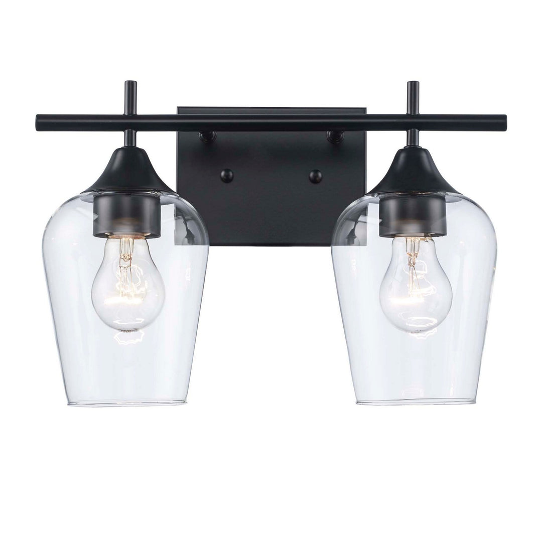 Kieran Two Light Vanity in Black - available from The Lighting Shoppe, trusted by Canadian homeowners