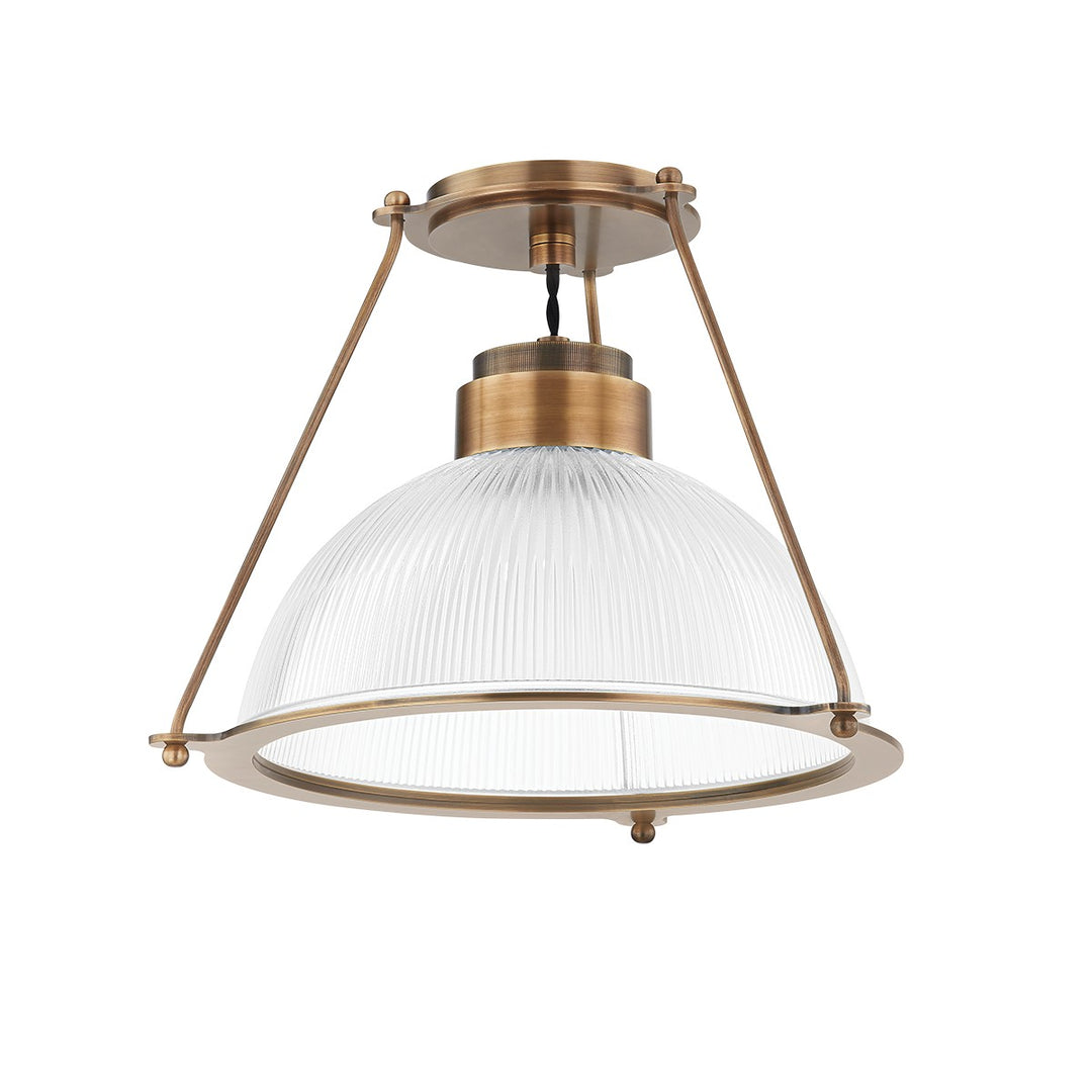 Troy Lighting Canada - C2115-PBR - One Light Semi Flush Mount - Glint - Patina Brass