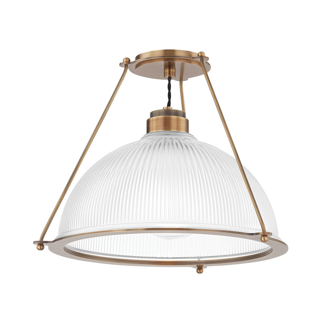 Troy Lighting Canada - C2118-PBR - One Light Semi Flush Mount - Glint - Patina Brass