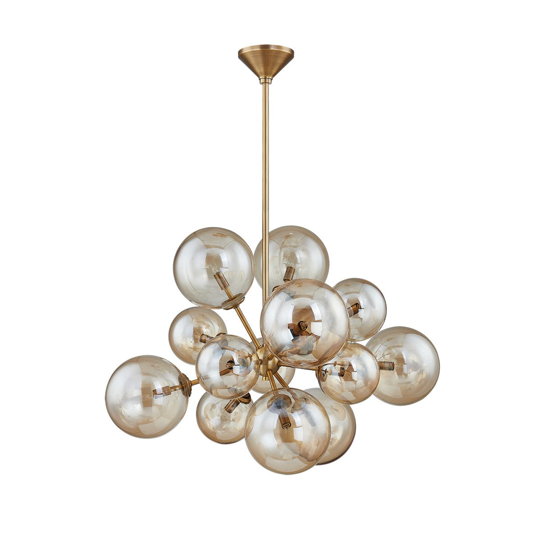 Santee 13 Light Chandelier in Patina Brass - available from The Lighting Shoppe, trusted by Canadian homeowners