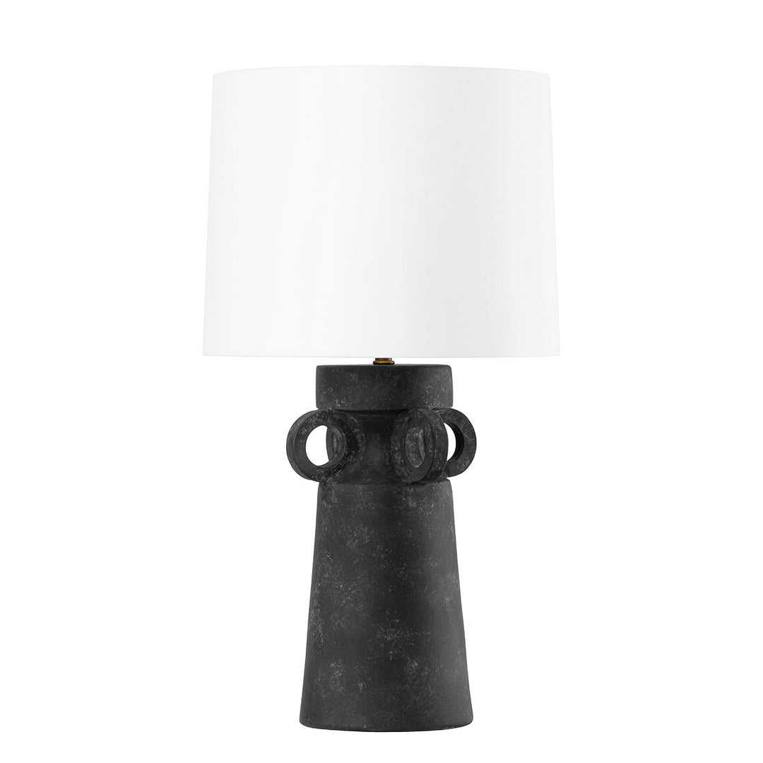 Santa Cruz One Light Table Lamp in Patina Brass And Ceramic Artifact Black - available from The Lighting Shoppe, trusted by Canadian homeowners