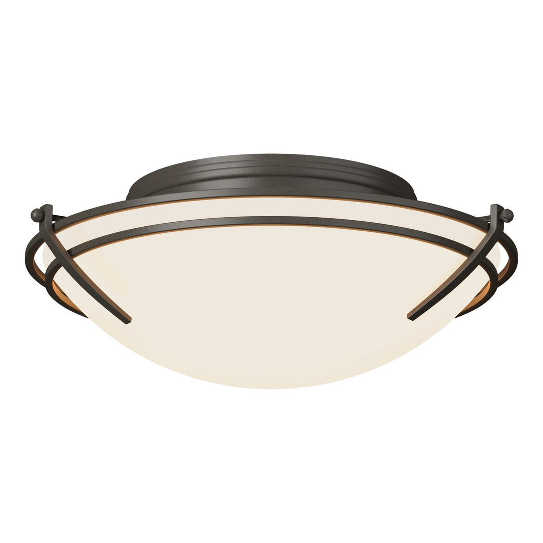Hubbardton Forge Canada - 124402-SKT-07-GG0098 - Two Light Flush Mount - Tryne - Dark Smoke