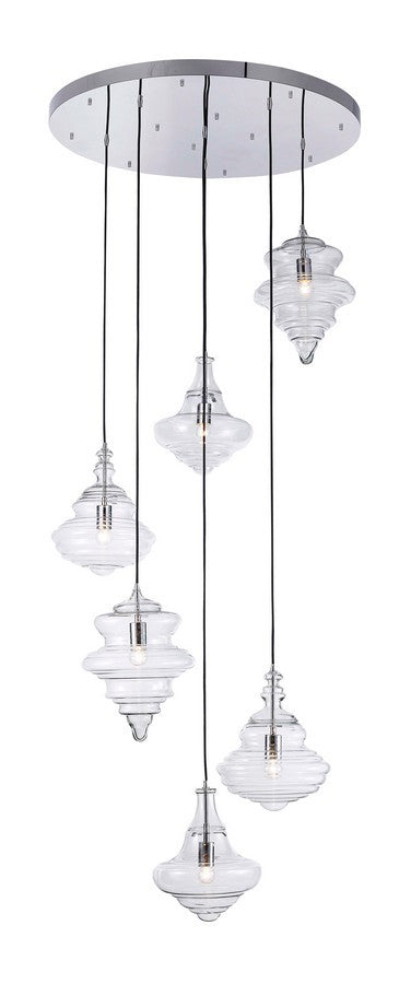 Vintage Six Light Pendant in Chrome - available from The Lighting Shoppe, trusted by Canadian homeowners