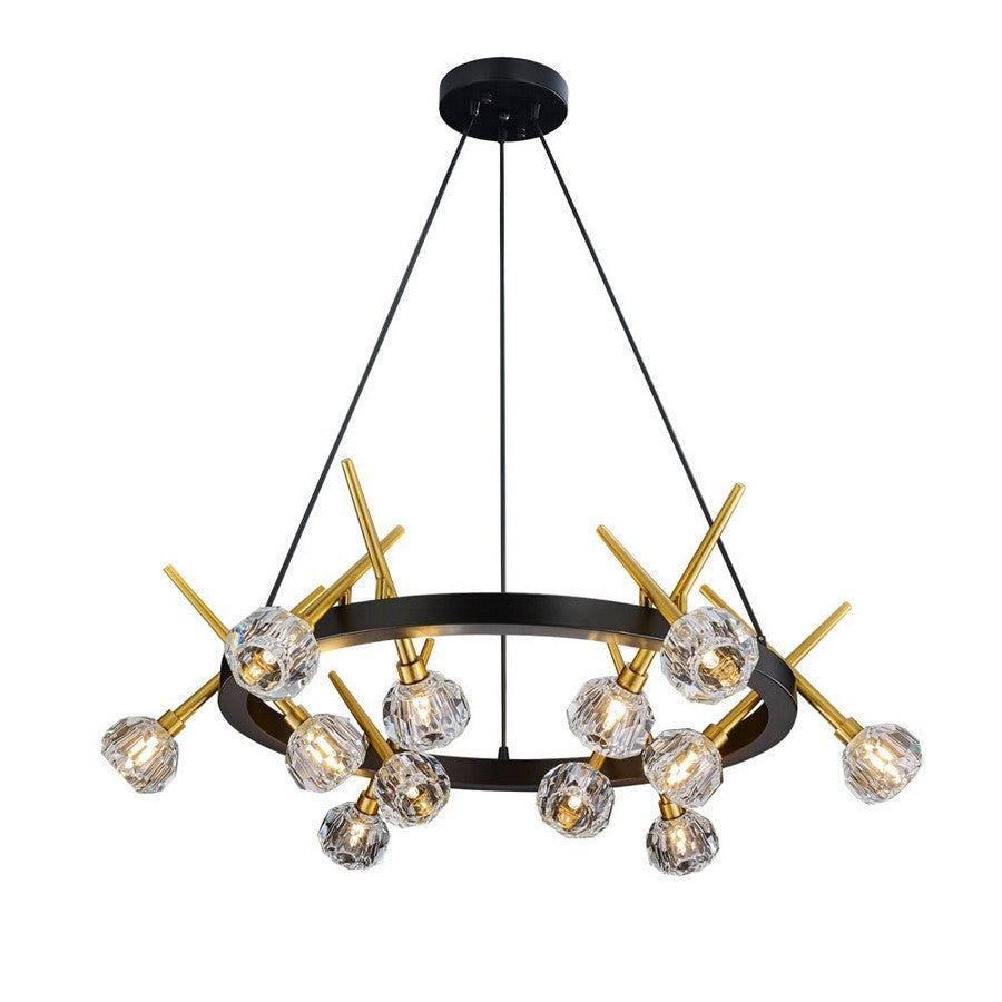 Sole 12 Light Pendant in Antique Brass/Black - available from The Lighting Shoppe, trusted by Canadian homeowners