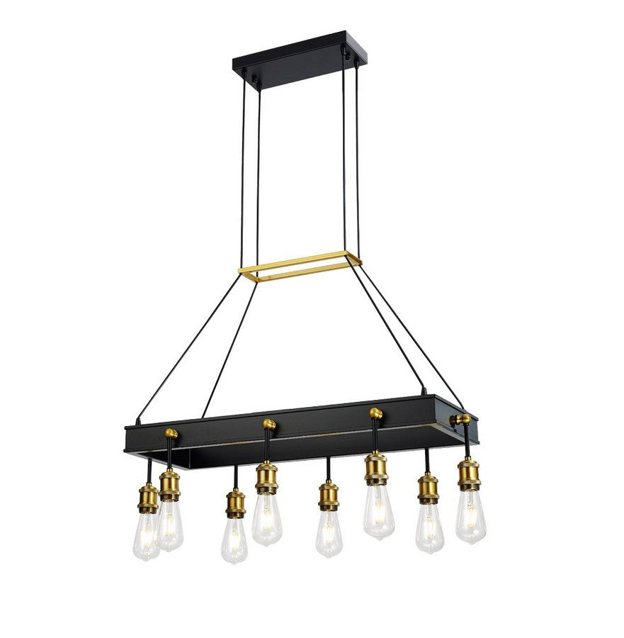 Belvedere Eight Light Pendant in Antique Brass/Black - available from The Lighting Shoppe, trusted by Canadian homeowners