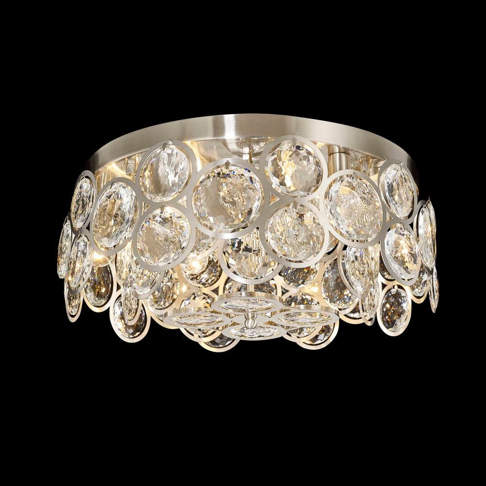 Verona Eight Light Close to Ceiling in Satin Nickel - available from The Lighting Shoppe, trusted by Canadian homeowners