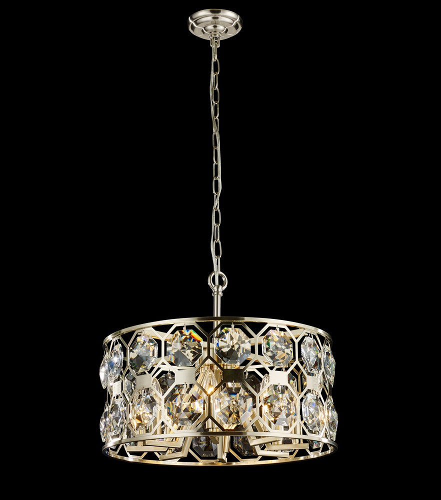 Oslo Eight Light Chandelier in Satin Nickel - available from The Lighting Shoppe, trusted by Canadian homeowners