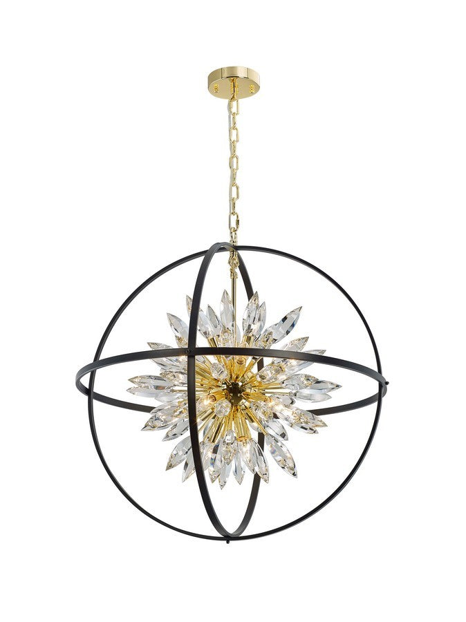 Sunburst 18 Light Chandelier in Gold/Black - available from The Lighting Shoppe, trusted by Canadian homeowners