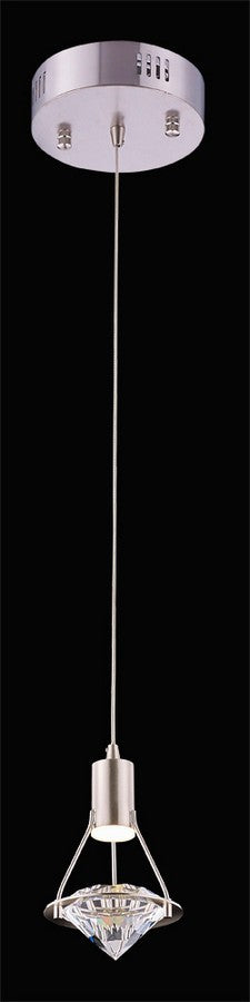 Rock Crystal LED Pendant in Satin Nickel - available from The Lighting Shoppe, trusted by Canadian homeowners