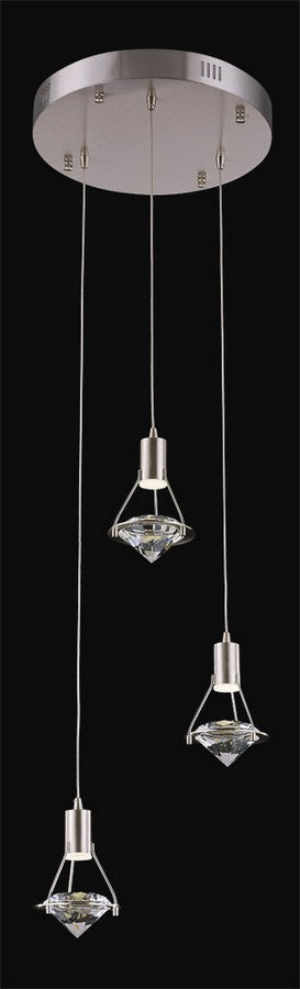 Rock Crystal LED Pendant in Satin Nickel - available from The Lighting Shoppe, trusted by Canadian homeowners