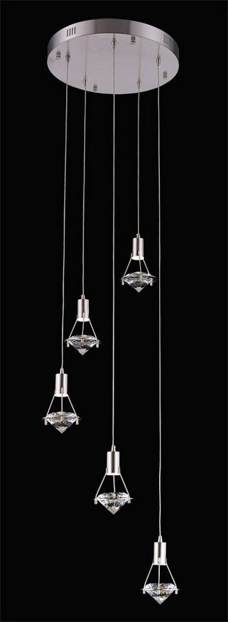 Rock Crystal LED Pendant in Satin Nickel - available from The Lighting Shoppe, trusted by Canadian homeowners