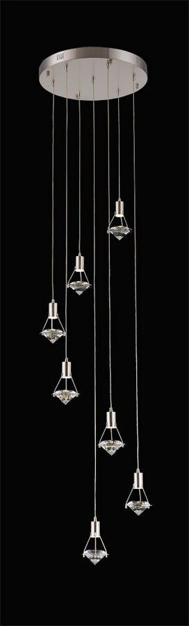 Rock Crystal LED Pendant in Satin Nickel - available from The Lighting Shoppe, trusted by Canadian homeowners