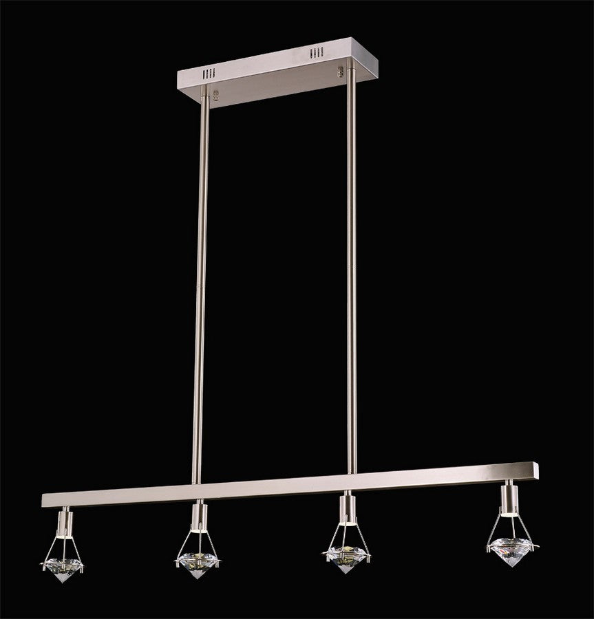 Rock Crystal LED Pendant in Satin Nickel - available from The Lighting Shoppe, trusted by Canadian homeowners