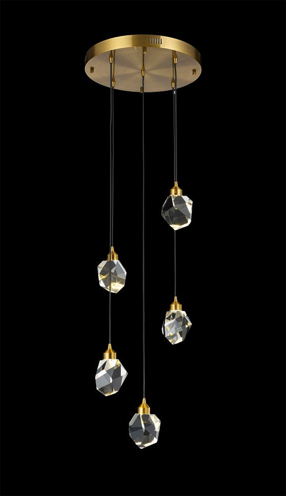Rock Crystal LED Close to Ceiling in Antique Brass - available from The Lighting Shoppe, trusted by Canadian homeowners