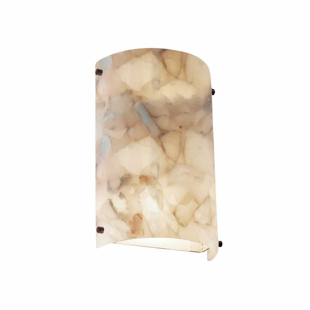 Alabaster Rocks One Light Outdoor Wall Sconce in Dark Bronze Justice Designs