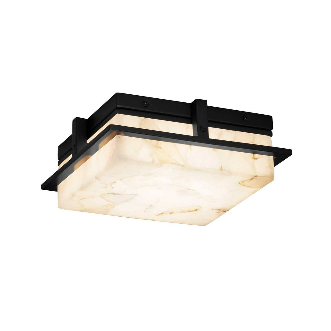 Alabaster Rocks LED Outdoor Flush Mount in Matte Black Justice Designs