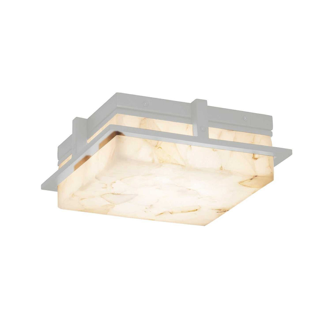 Alabaster Rocks LED Outdoor Flush Mount in Brushed Nickel Justice Designs