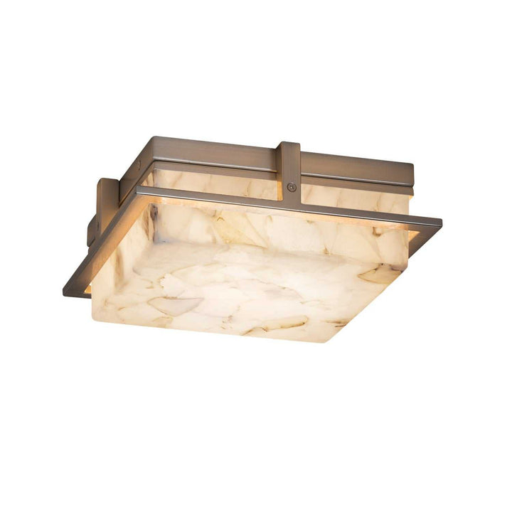 Alabaster Rocks LED Outdoor Flush Mount in Brushed Nickel Justice Designs