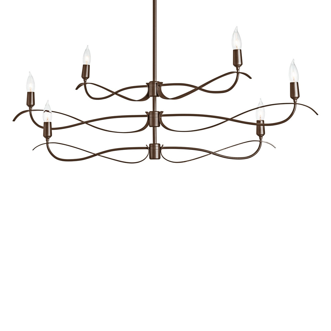 Hubbardton Forge Canada - 136350-SKT-MULT-05 - Six Light Chandelier - Willow - Bronze