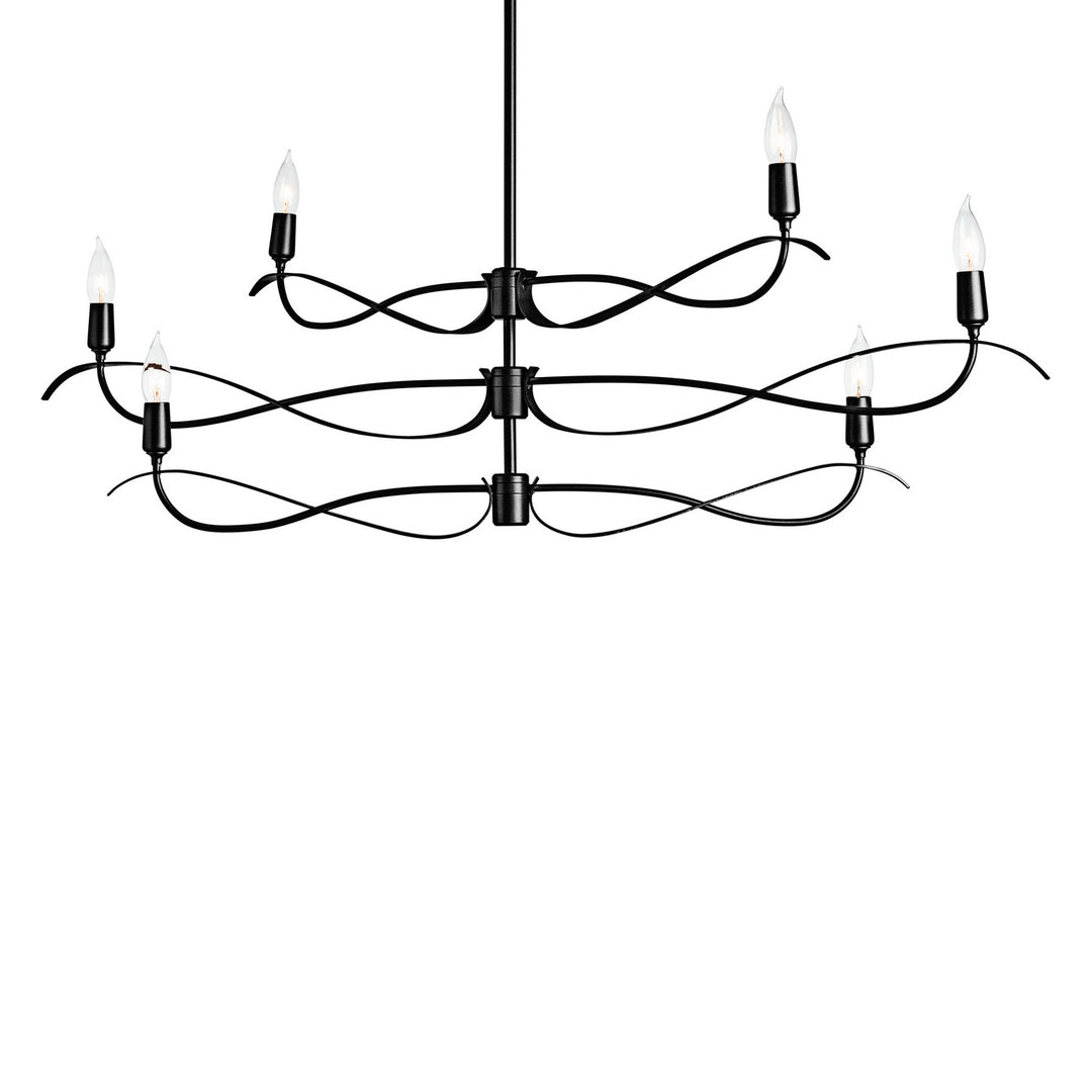 Hubbardton Forge Canada - 136350-SKT-MULT-10 - Six Light Chandelier - Willow - Black