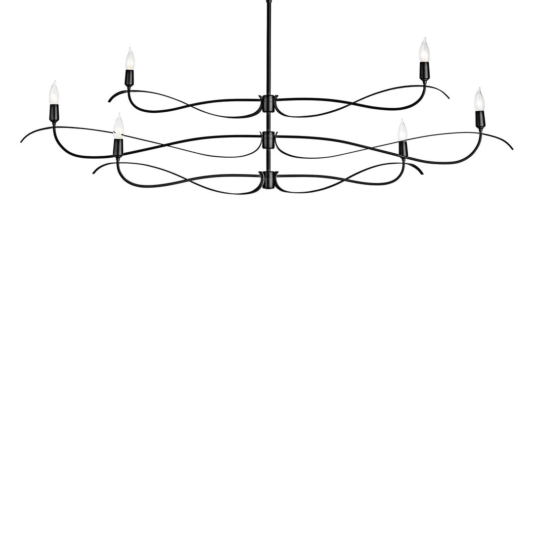 Hubbardton Forge Canada - 136352-SKT-MULT-10 - Six Light Chandelier - Willow - Black
