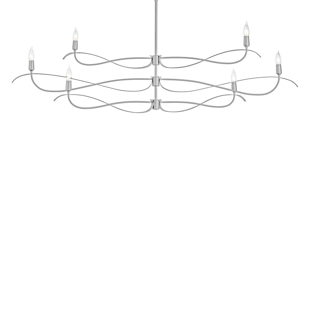 Hubbardton Forge Canada - 136352-SKT-MULT-82 - Six Light Chandelier - Willow - Vintage Platinum