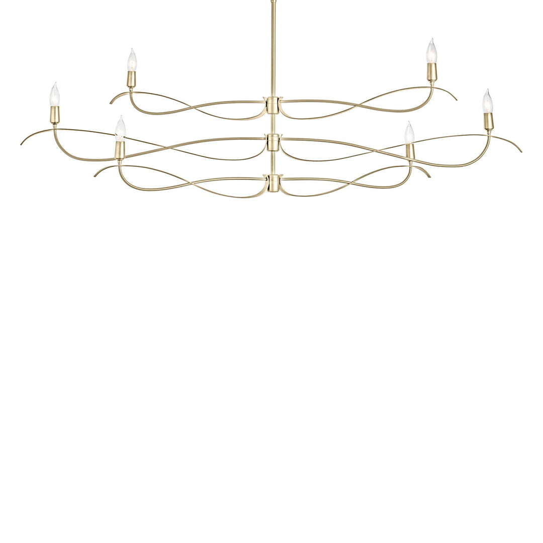 Hubbardton Forge Canada - 136352-SKT-MULT-86 - Six Light Chandelier - Willow - Modern Brass