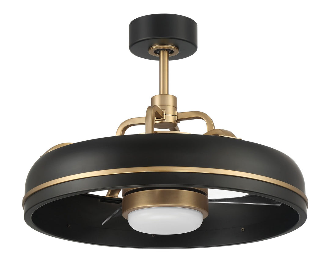 Taylor 20"Ceiling Fan in Flat Black/Satin Brass - available from The Lighting Shoppe, trusted by Canadian homeowners