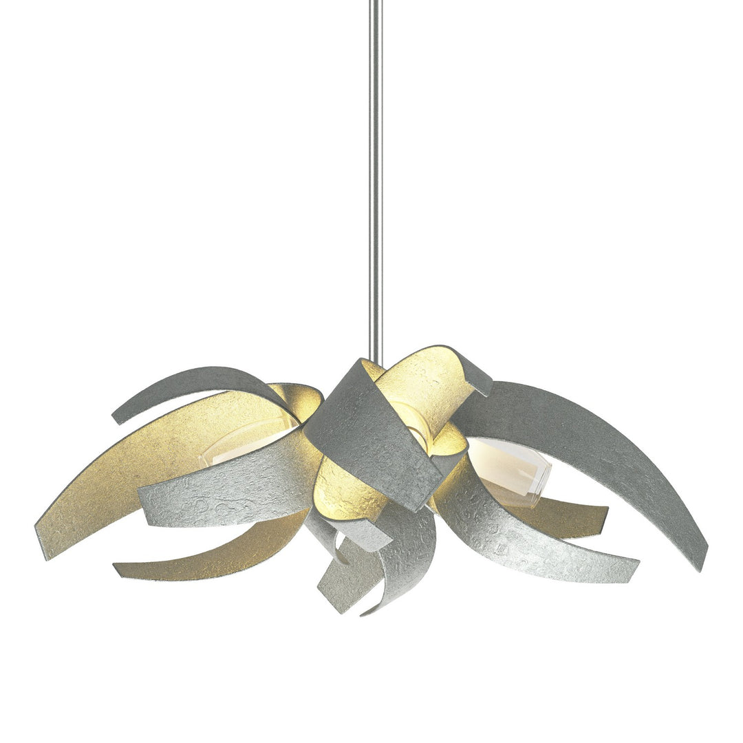 Hubbardton Forge Canada - 136500-SKT-MULT-82-YE0352 - Four Light Pendant - Corona - Vintage Platinum