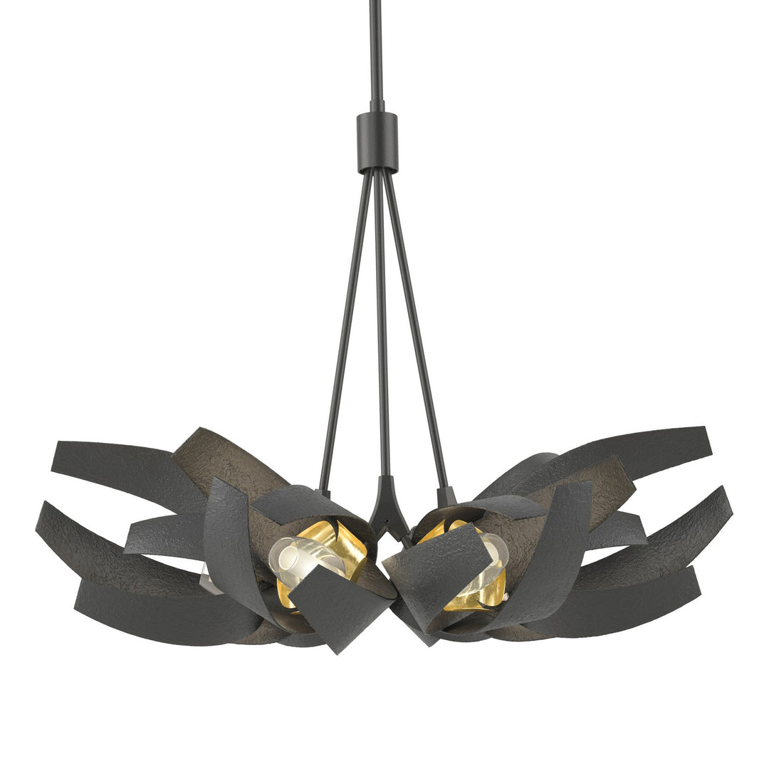 Hubbardton Forge Canada - 136502-SKT-MULT-10-BR-YE0352 - Six Light Pendant - Corona - Black