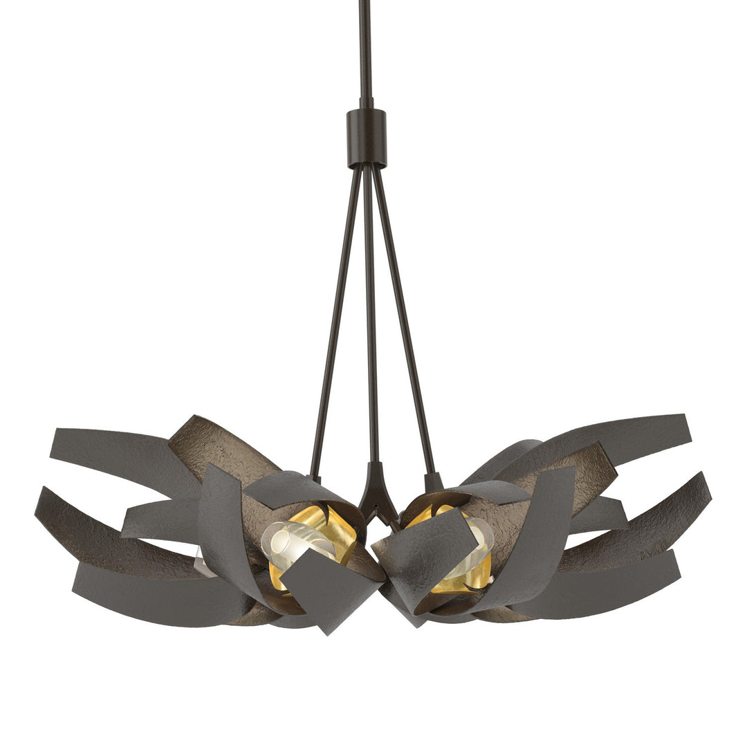 Hubbardton Forge Canada - 136502-SKT-MULT-14-BR-YE0352 - Six Light Pendant - Corona - Oil Rubbed Bronze