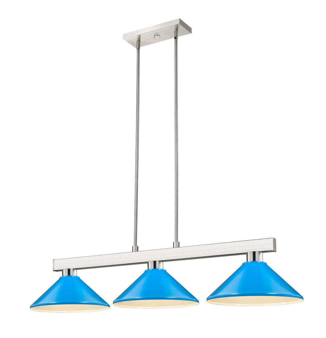 Z-Lite Canada - 152BN-MEB - Three Light Billiard - Cobalt - Brushed Nickel