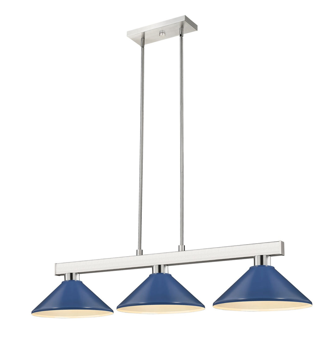 Z-Lite Canada - 152BN-MNB - Three Light Billiard - Cobalt - Brushed Nickel