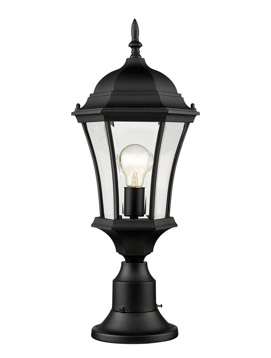 Wakefield One Light Outdoor Pier Mounted Fixture in Black - available from The Lighting Shoppe, trusted by Canadian homeowners