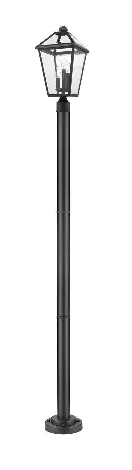 Talbot Three Light Outdoor Post Mounted Fixture in Black - available from The Lighting Shoppe, trusted by Canadian homeowners