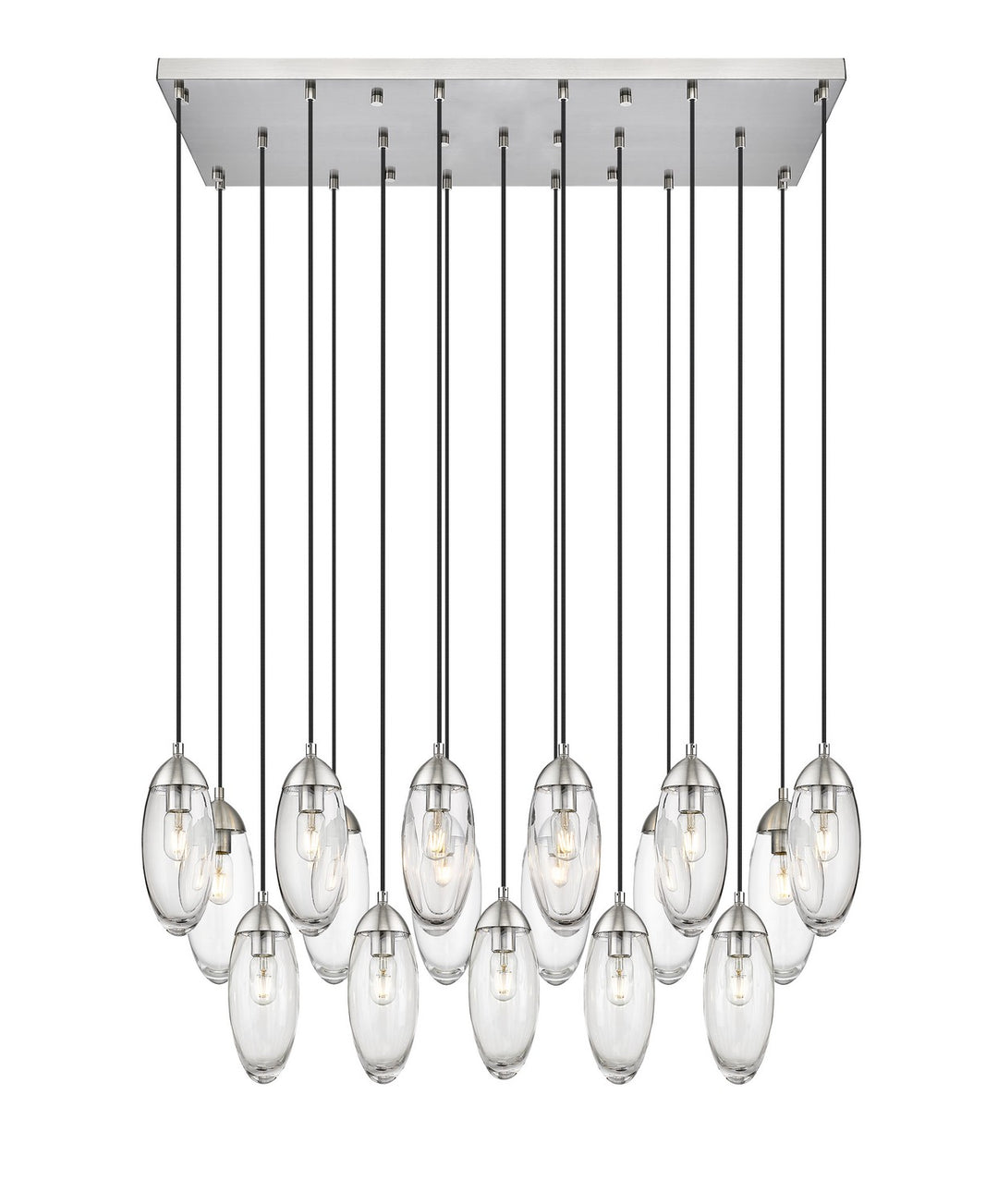 Arden 17 Light Linear Chandelier in Brushed Nickel - available from The Lighting Shoppe, trusted by Canadian homeowners