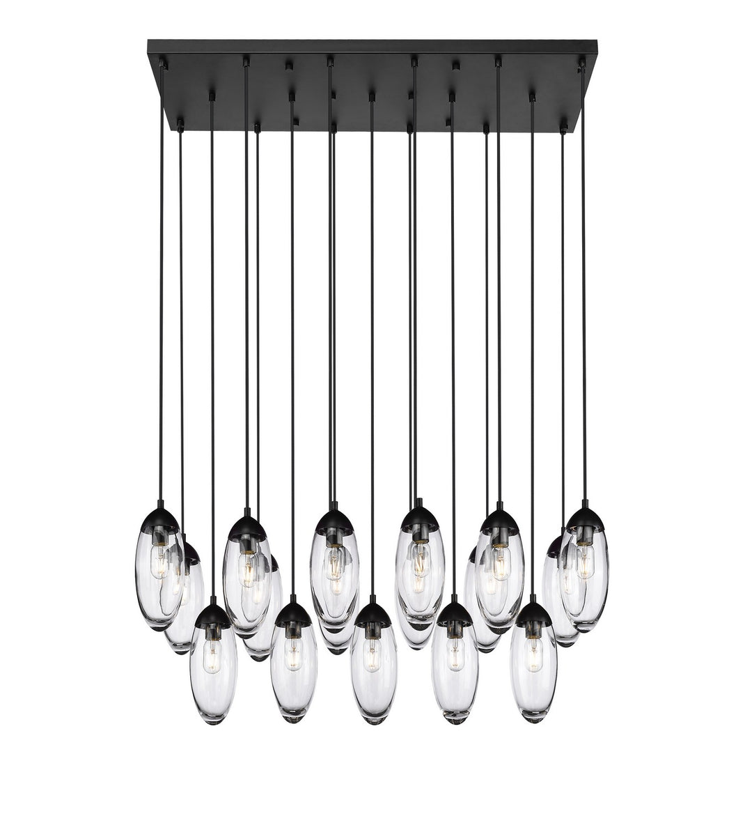Arden 17 Light Linear Chandelier in Matte Black - available from The Lighting Shoppe, trusted by Canadian homeowners
