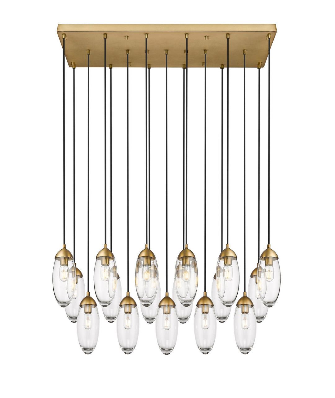 Arden 17 Light Linear Chandelier in Rubbed Brass - available from The Lighting Shoppe, trusted by Canadian homeowners