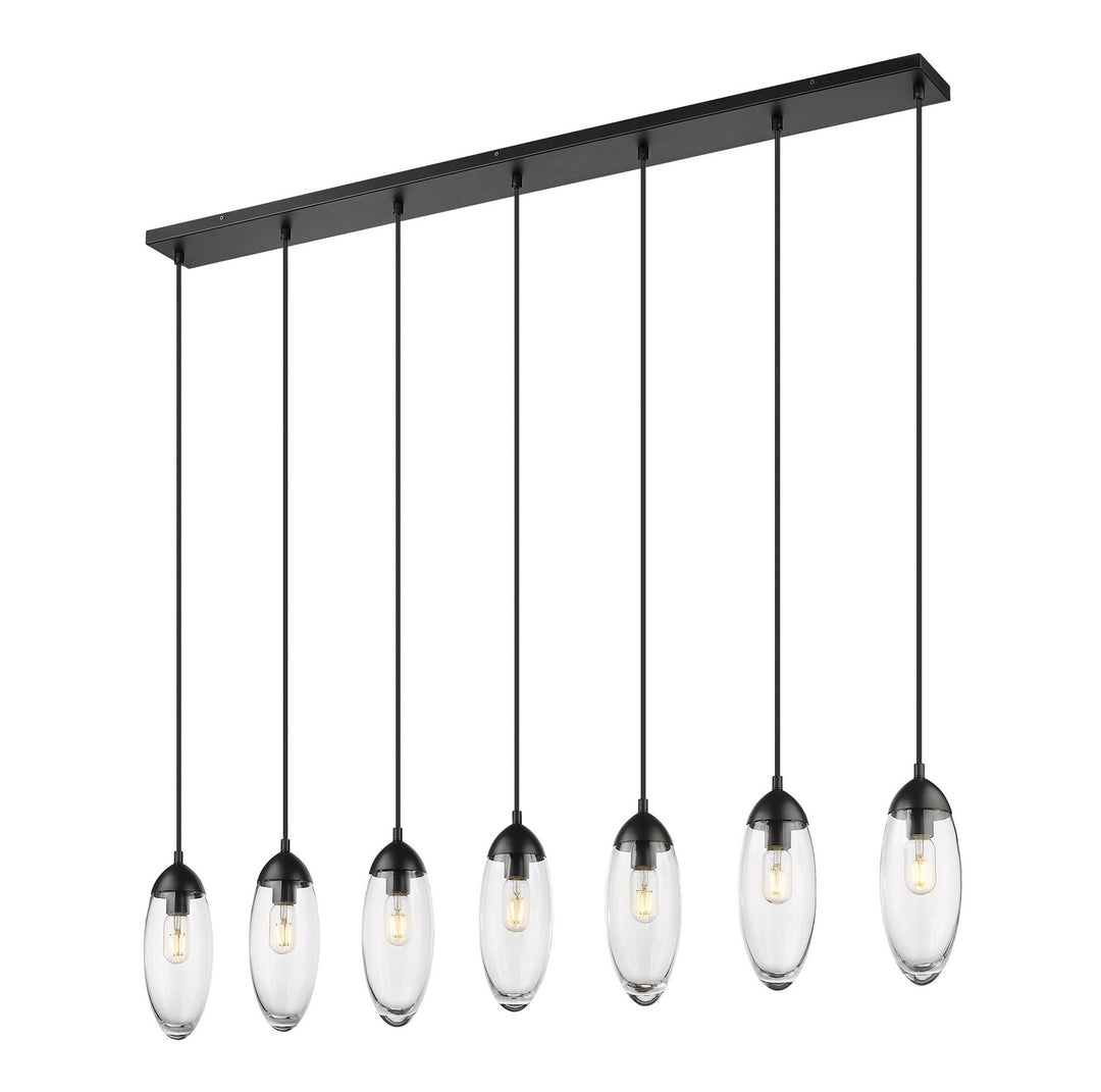 Arden Seven Light Linear Chandelier in Matte Black - available from The Lighting Shoppe, trusted by Canadian homeowners