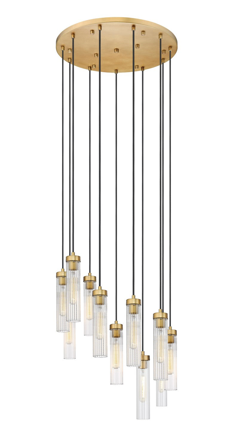 Beau 11 Light Chandelier in Rubbed Brass - available from The Lighting Shoppe, trusted by Canadian homeowners