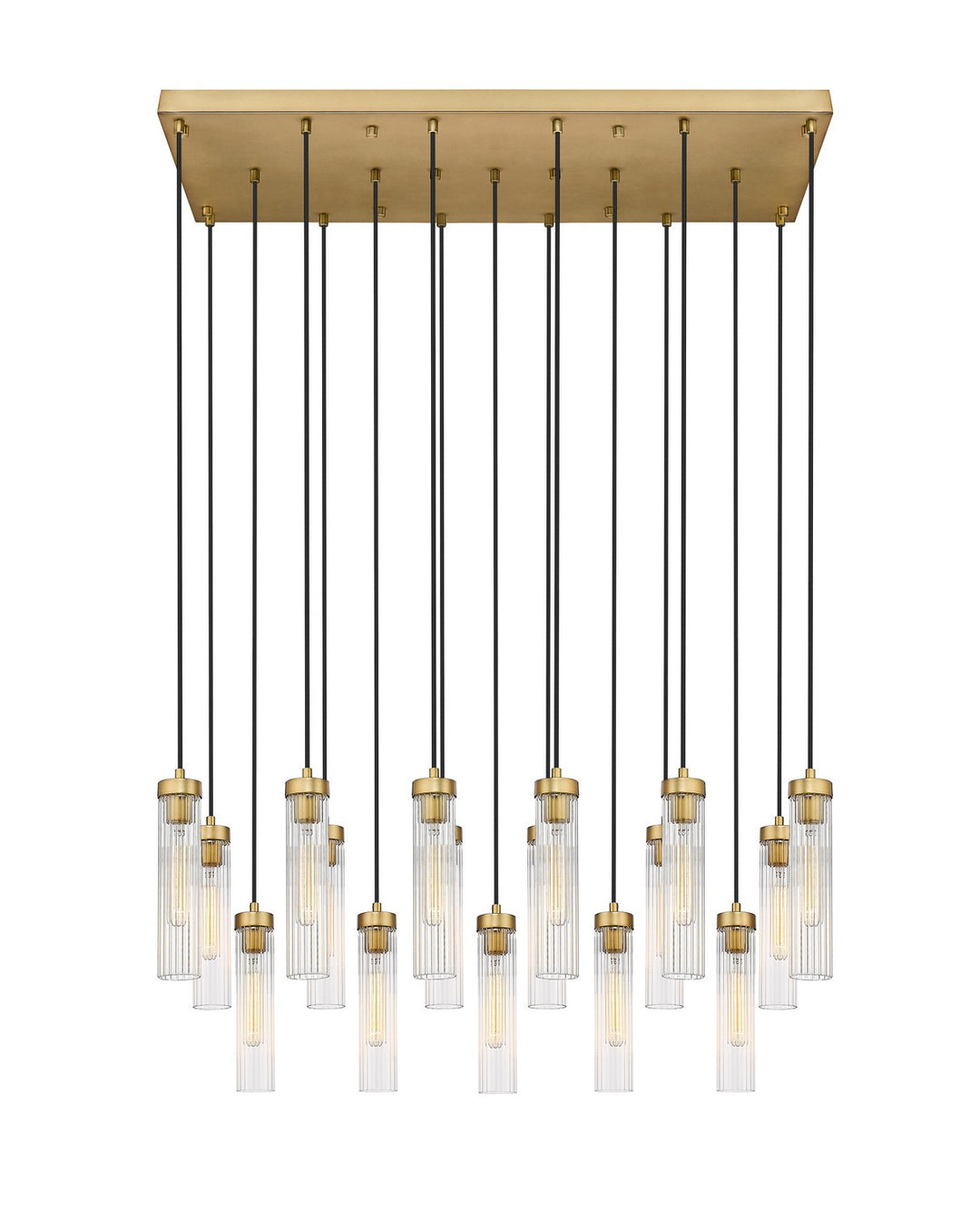 Beau 17 Light Linear Chandelier in Rubbed Brass - available from The Lighting Shoppe, trusted by Canadian homeowners