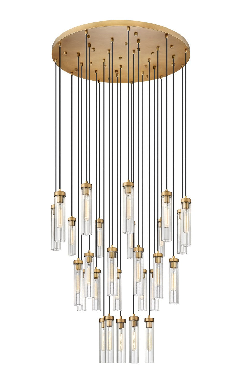 Beau 27 Light Chandelier in Rubbed Brass - available from The Lighting Shoppe, trusted by Canadian homeowners