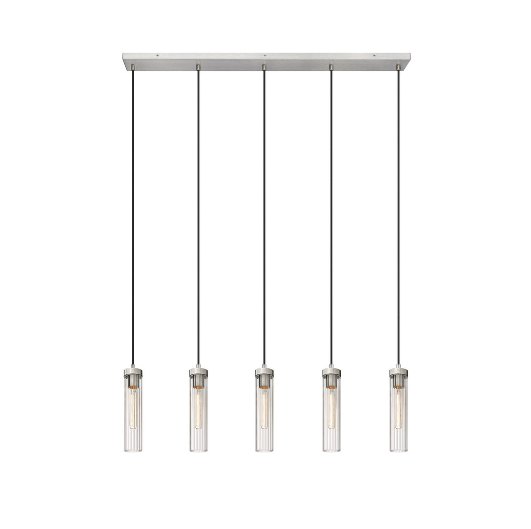 Beau Five Light Linear Chandelier in Brushed Nickel - available from The Lighting Shoppe, trusted by Canadian homeowners