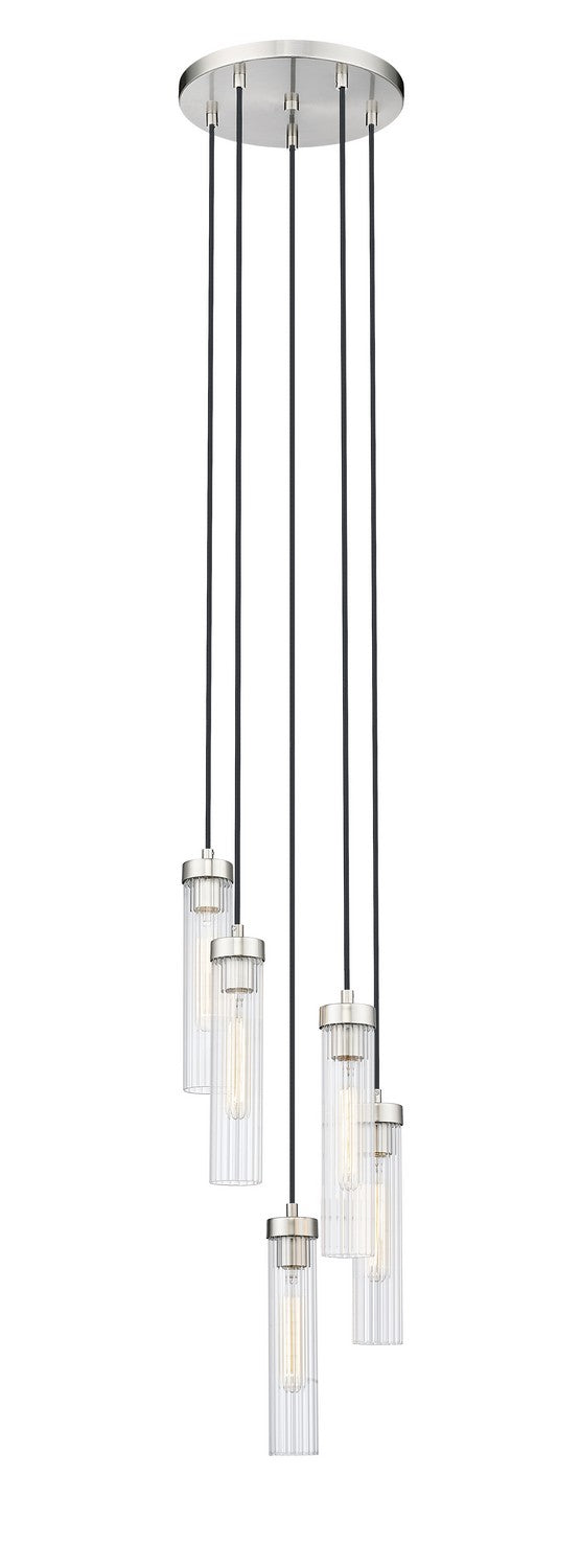 Beau Five Light Chandelier in Brushed Nickel - available from The Lighting Shoppe, trusted by Canadian homeowners