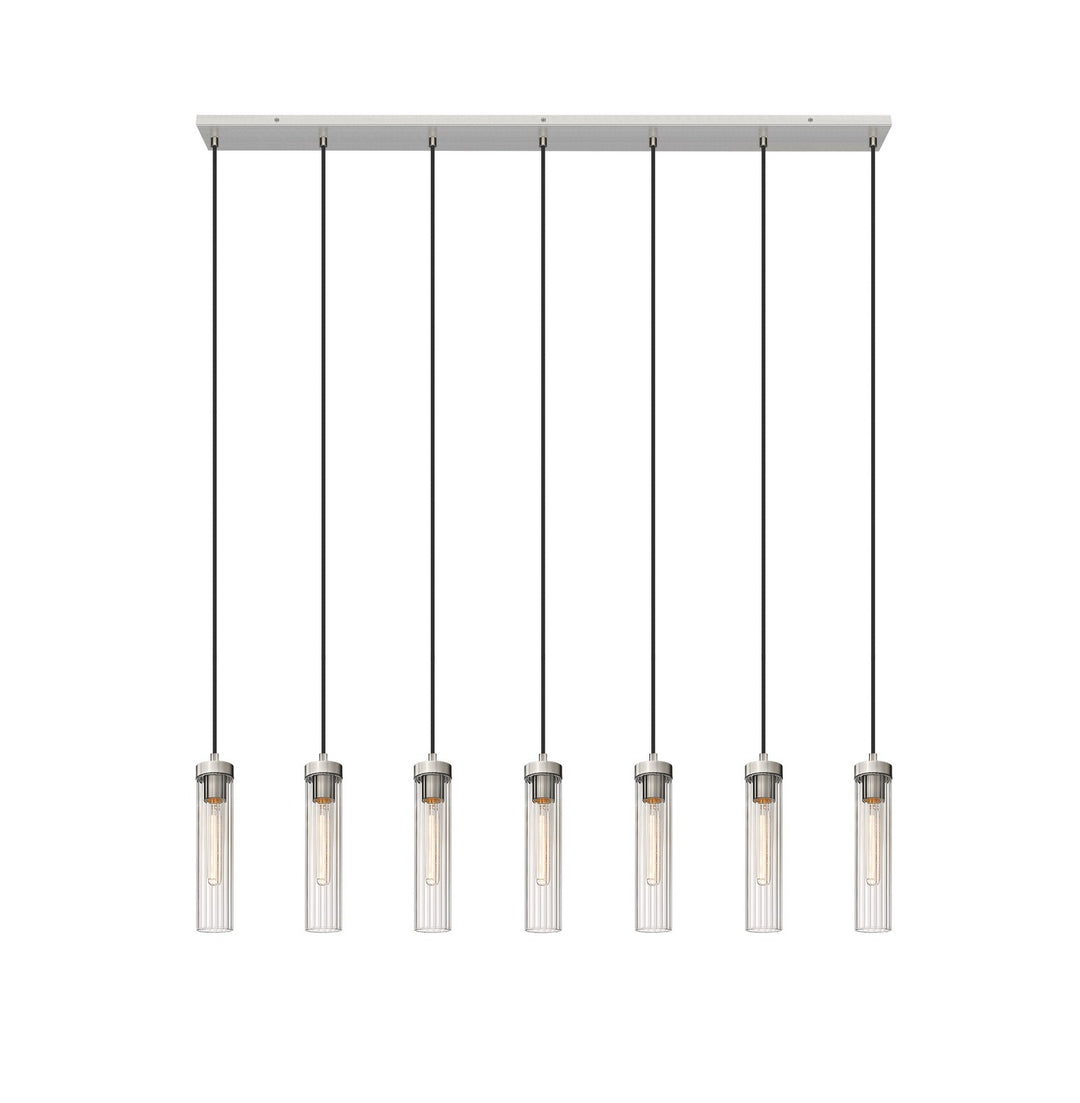 Beau Seven Light Linear Chandelier in Brushed Nickel - available from The Lighting Shoppe, trusted by Canadian homeowners