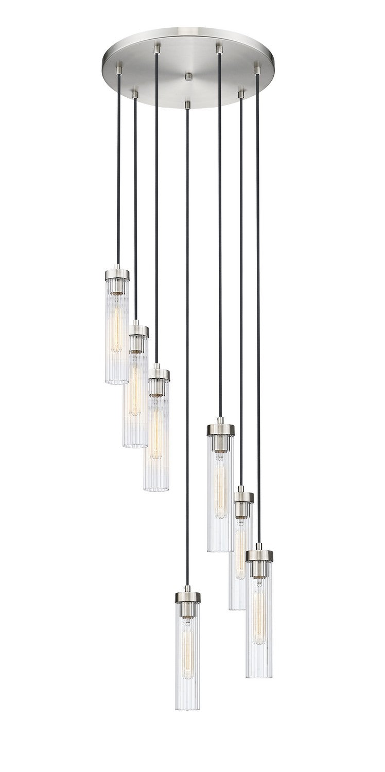 Beau Seven Light Chandelier in Brushed Nickel - available from The Lighting Shoppe, trusted by Canadian homeowners