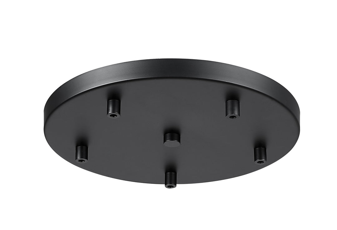 Multi Point Canopy Five Light Ceiling Plate in Matte Black - available from The Lighting Shoppe, trusted by Canadian homeowners