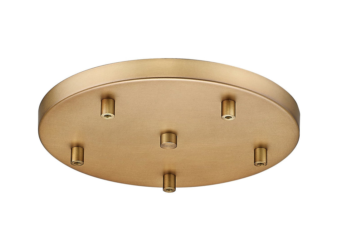 Multi Point Canopy Five Light Ceiling Plate in Rubbed Brass - available from The Lighting Shoppe, trusted by Canadian homeowners